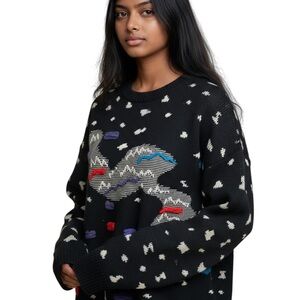 Vintage Womens KALAROO AUSTRALIA WOOL SWEATER Embellished Multicolor